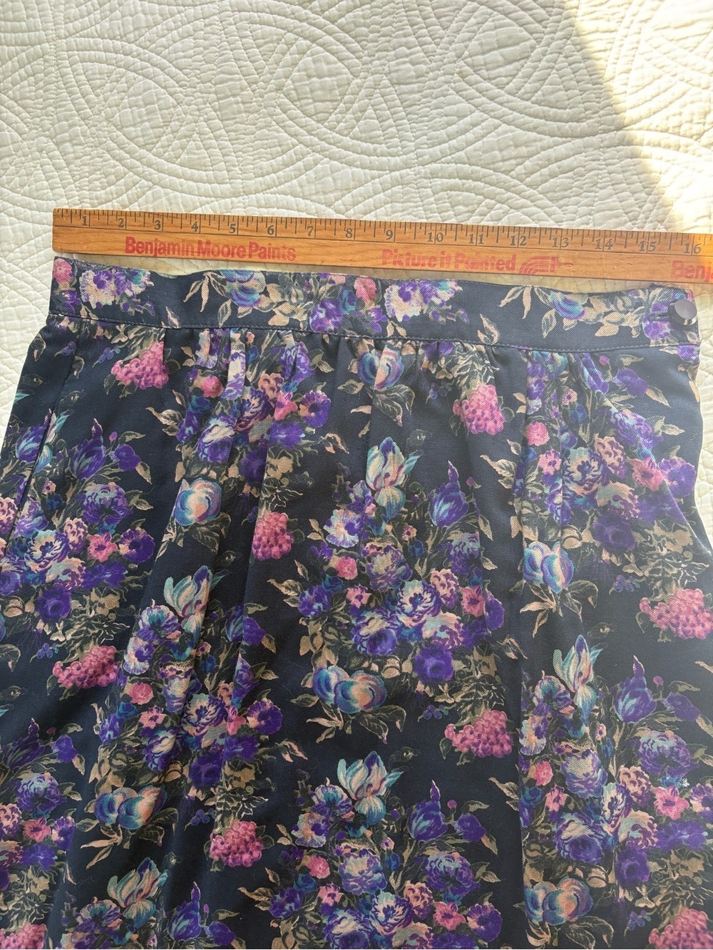 Brooks Brothers vintage Wool Floral Skirt Size 14 Made in USA - Picture 5 of 9